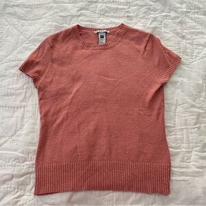 VTG GAP Short Sleeve Sweater Top Knit Womens M Pink/ red Stretch spring Y2K